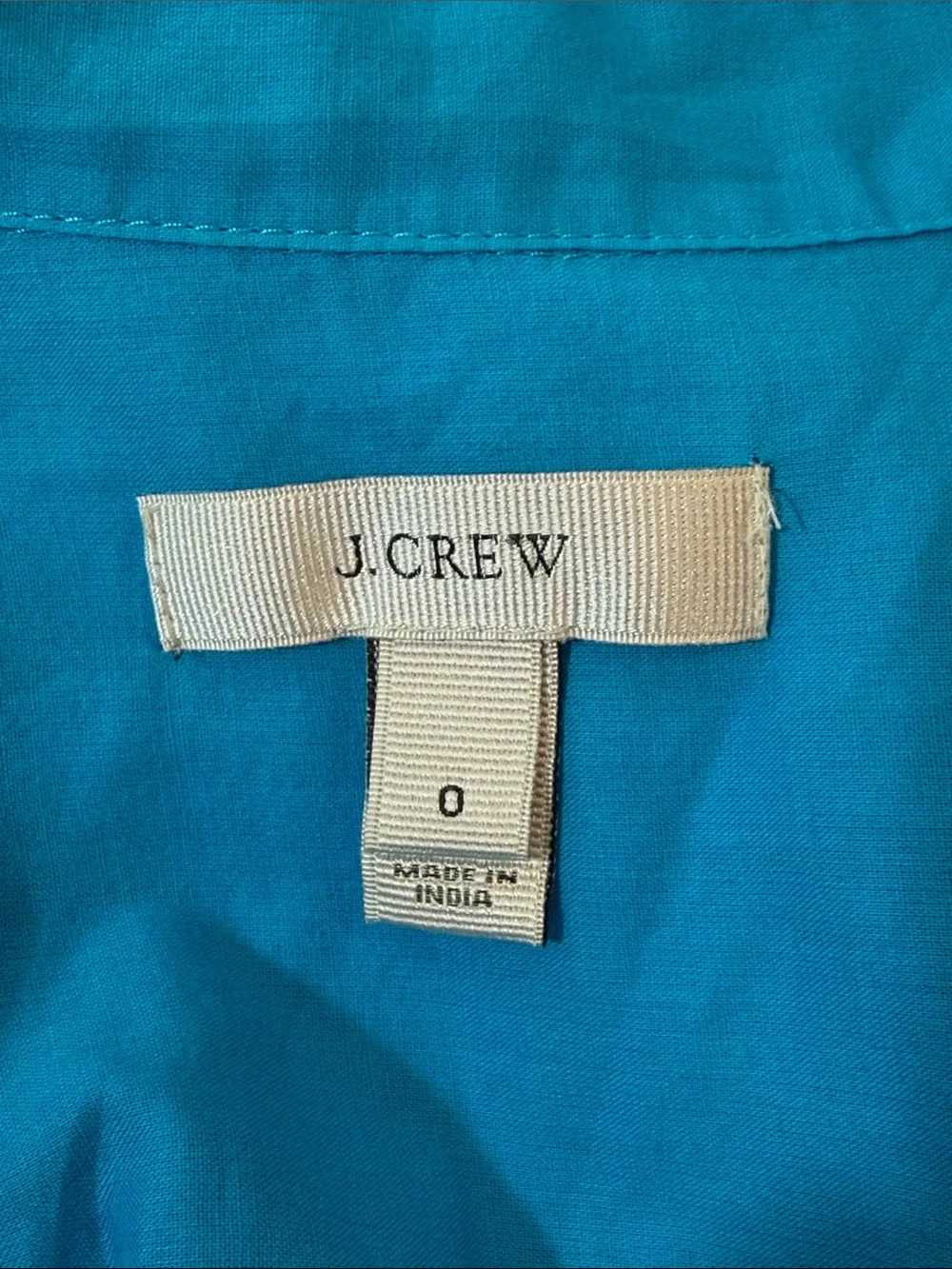J Crew Women Linen Coastal Nautical Collared Shirt Preppy MobWife Size 0 Classic